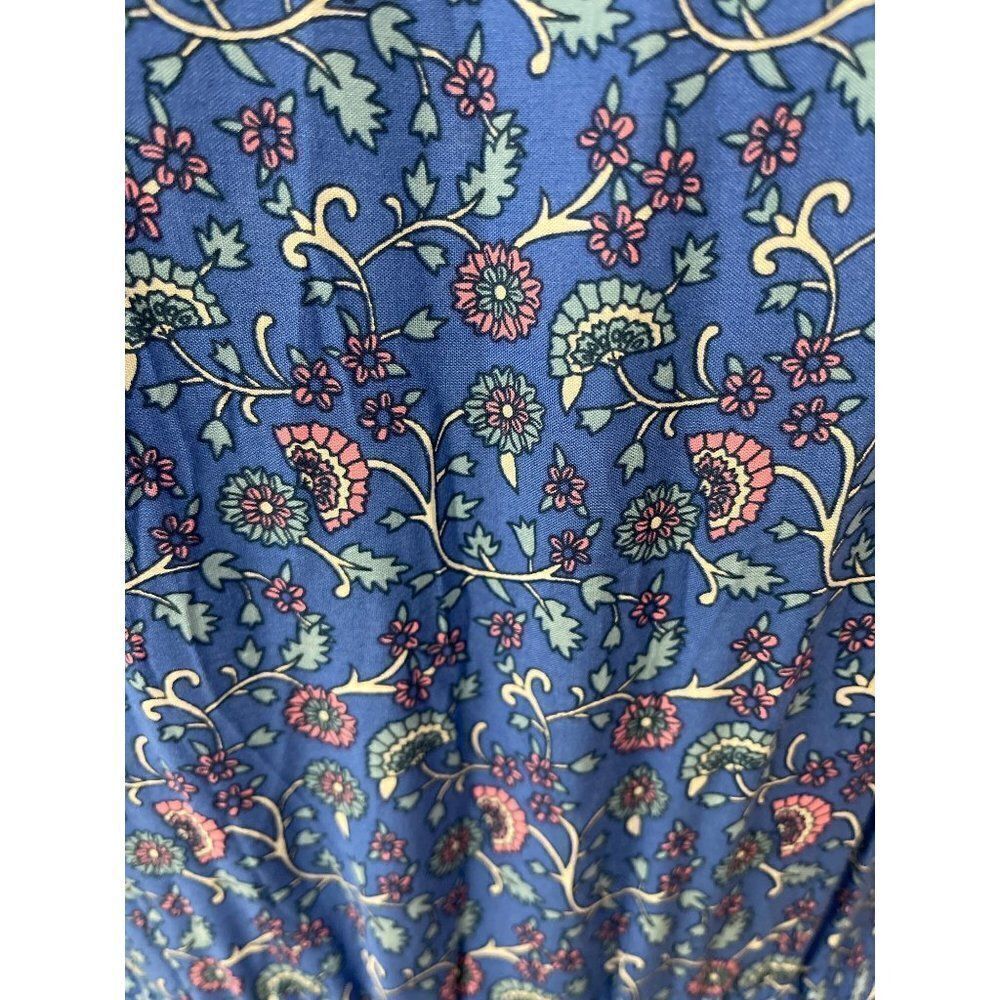 R. Vivimos Blue Floral Print Boho Maxi Dress Size 12/14 - Picture 9 of 10